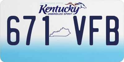 KY license plate 671VFB