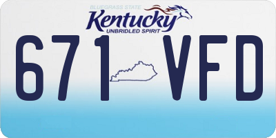 KY license plate 671VFD