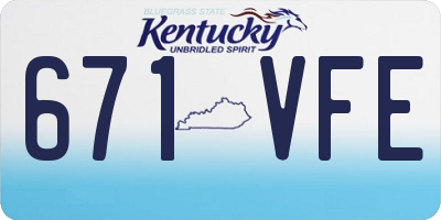 KY license plate 671VFE