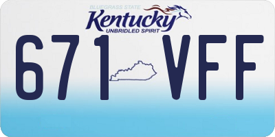 KY license plate 671VFF