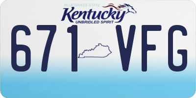 KY license plate 671VFG