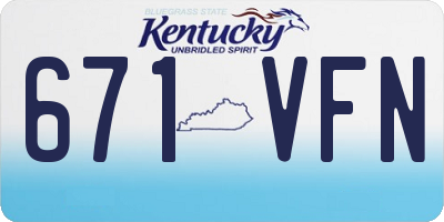 KY license plate 671VFN