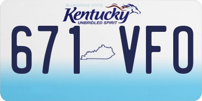 KY license plate 671VFO