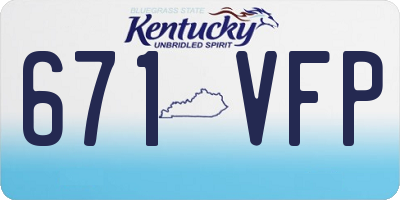 KY license plate 671VFP