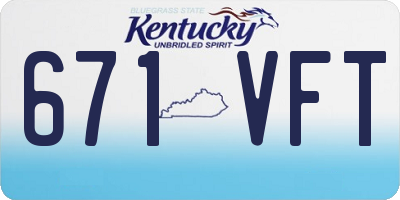 KY license plate 671VFT
