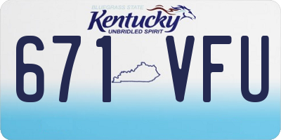 KY license plate 671VFU