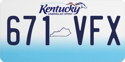 KY license plate 671VFX