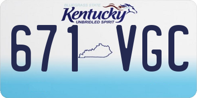 KY license plate 671VGC