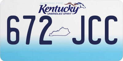 KY license plate 672JCC