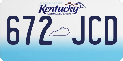 KY license plate 672JCD