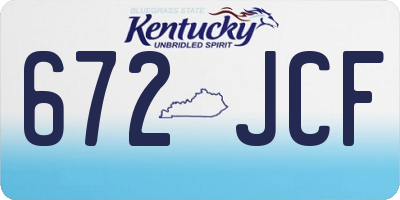 KY license plate 672JCF