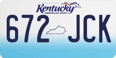 KY license plate 672JCK