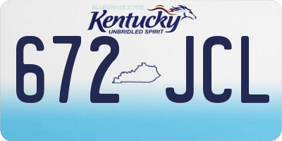 KY license plate 672JCL