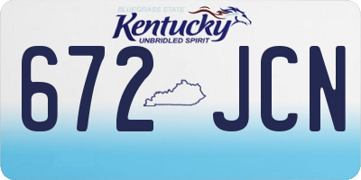 KY license plate 672JCN