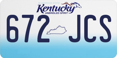 KY license plate 672JCS