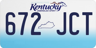 KY license plate 672JCT