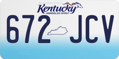 KY license plate 672JCV