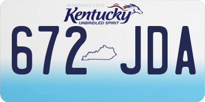 KY license plate 672JDA