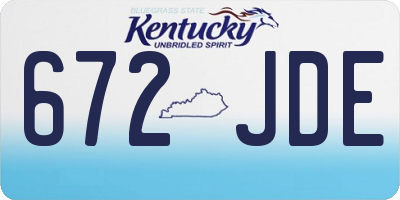 KY license plate 672JDE