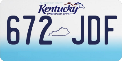 KY license plate 672JDF