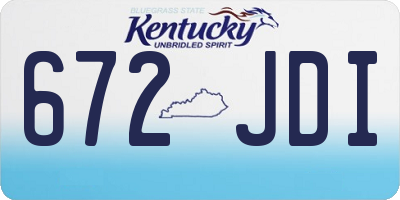KY license plate 672JDI