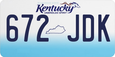 KY license plate 672JDK
