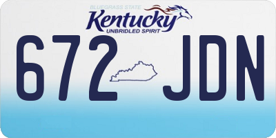 KY license plate 672JDN