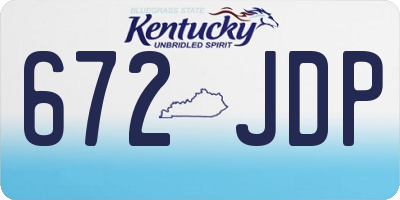 KY license plate 672JDP