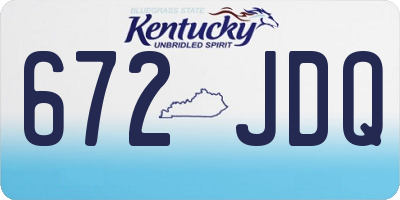 KY license plate 672JDQ