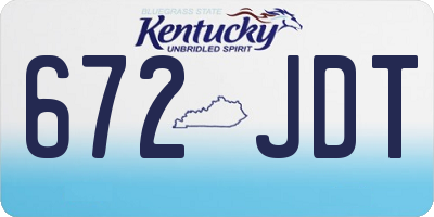 KY license plate 672JDT