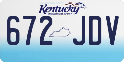 KY license plate 672JDV