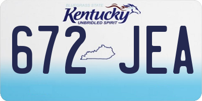 KY license plate 672JEA