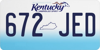 KY license plate 672JED