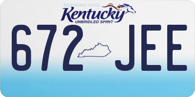 KY license plate 672JEE