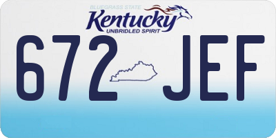 KY license plate 672JEF