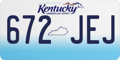 KY license plate 672JEJ