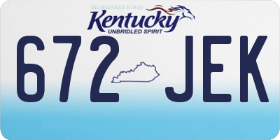 KY license plate 672JEK