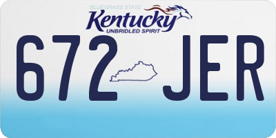 KY license plate 672JER