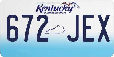 KY license plate 672JEX