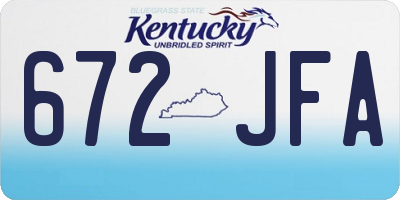KY license plate 672JFA