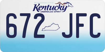 KY license plate 672JFC