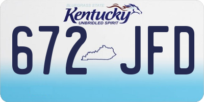KY license plate 672JFD