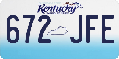 KY license plate 672JFE