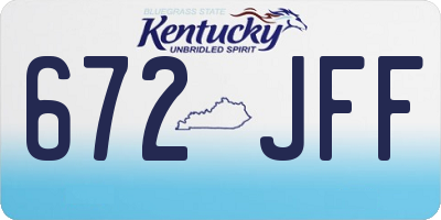 KY license plate 672JFF