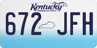 KY license plate 672JFH