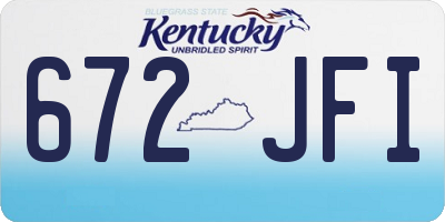 KY license plate 672JFI