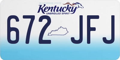 KY license plate 672JFJ