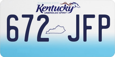 KY license plate 672JFP