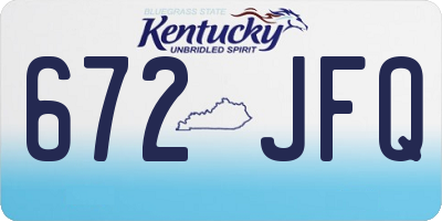 KY license plate 672JFQ