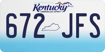 KY license plate 672JFS